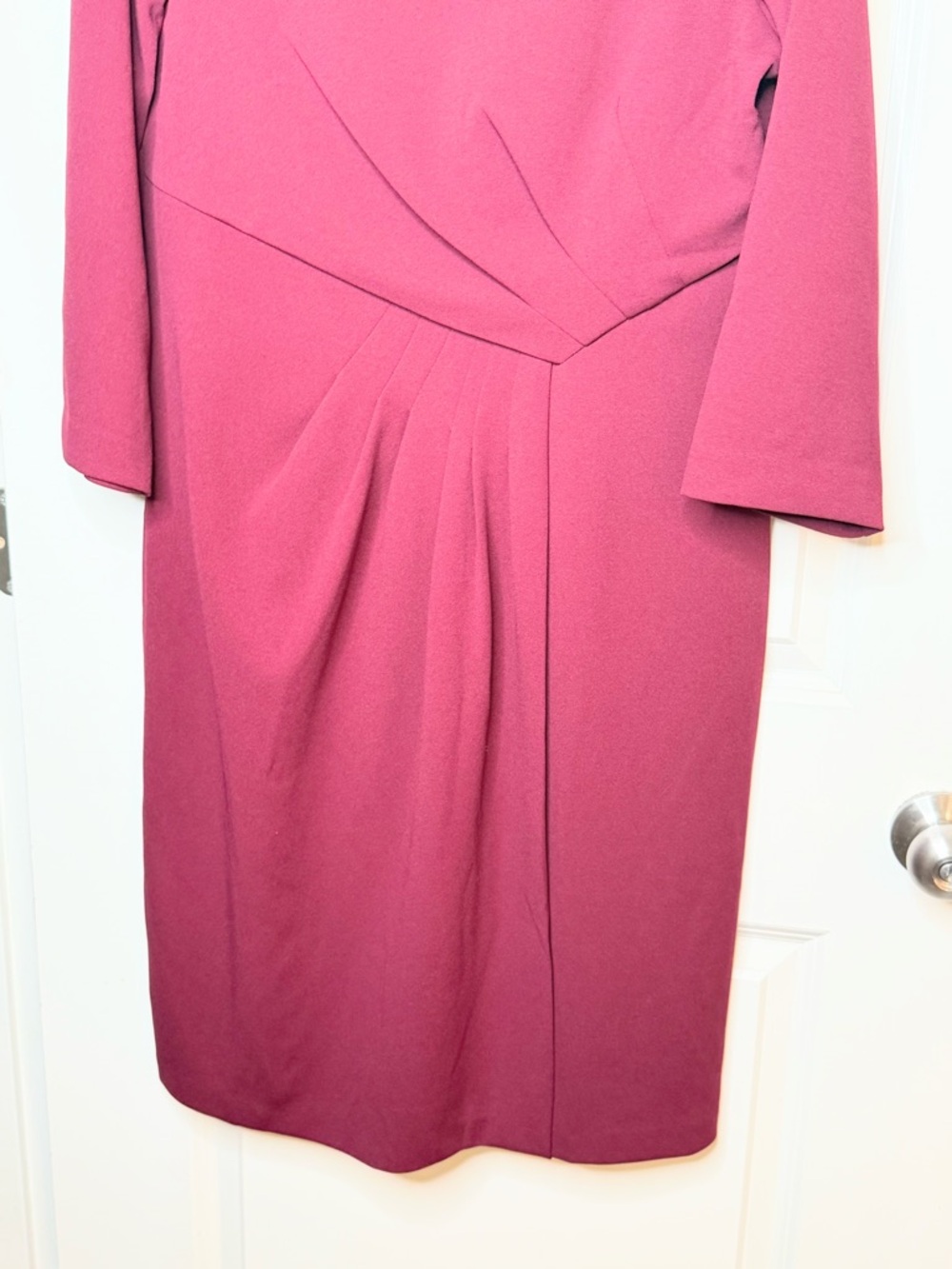 Liz Claiborne Dress Womens 12 Maroon Sheath Career Office 3/4 Sleeve Midi - Picture 3 of 7